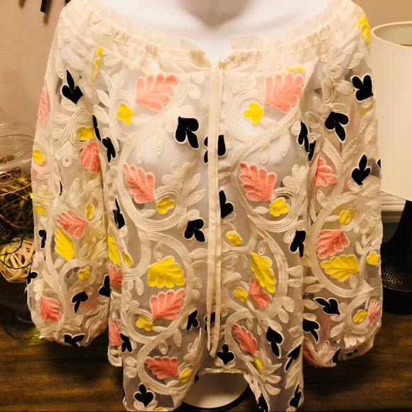 SOLD Anne Fontaine Narla Sheer Floral Top 6/8 RARE - Picture 6 of 8